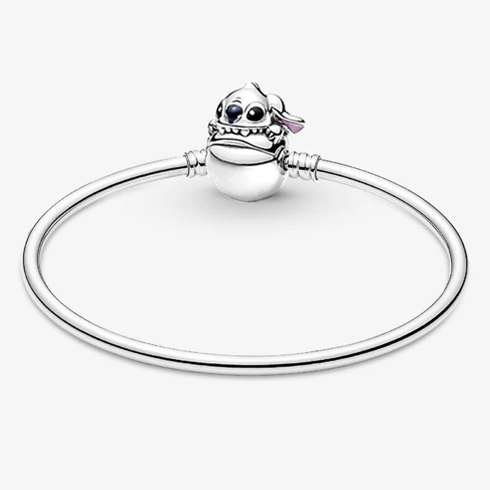 925 Sterling Silver Disney Minnie & Mickey Heart Charm Bracelet | Gold Bead ME Matte Braided Chain – Fashion DIY Jewelry