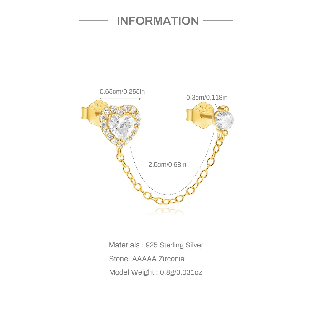 CANNER 925 Sterling Silver Horse Eye Tassel Zircon Drop Earrings – Minimalist Geometric Jewelry for Women