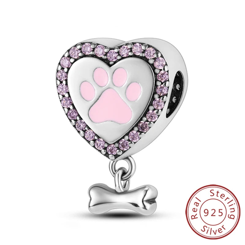 Cute Animal Puppy & Cat Charms | Fit Original 925 Sterling Silver Bracelet – DIY Women’s Fine Jewelry Beads