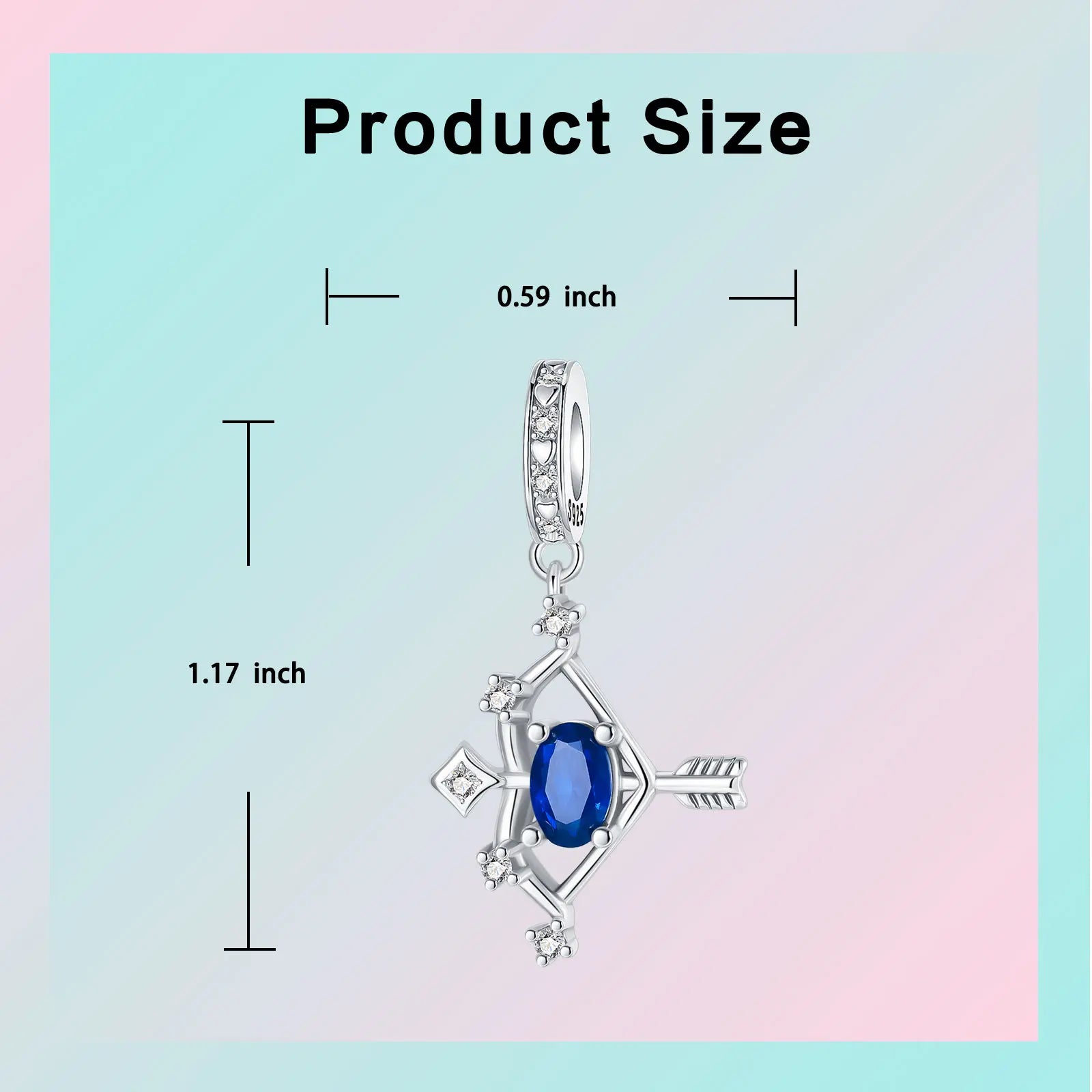 925 Sterling Silver Birthstone Love Pendant Charm | January–December Zircon Bead for Bracelet & Necklace DIY Jewelry Gift
