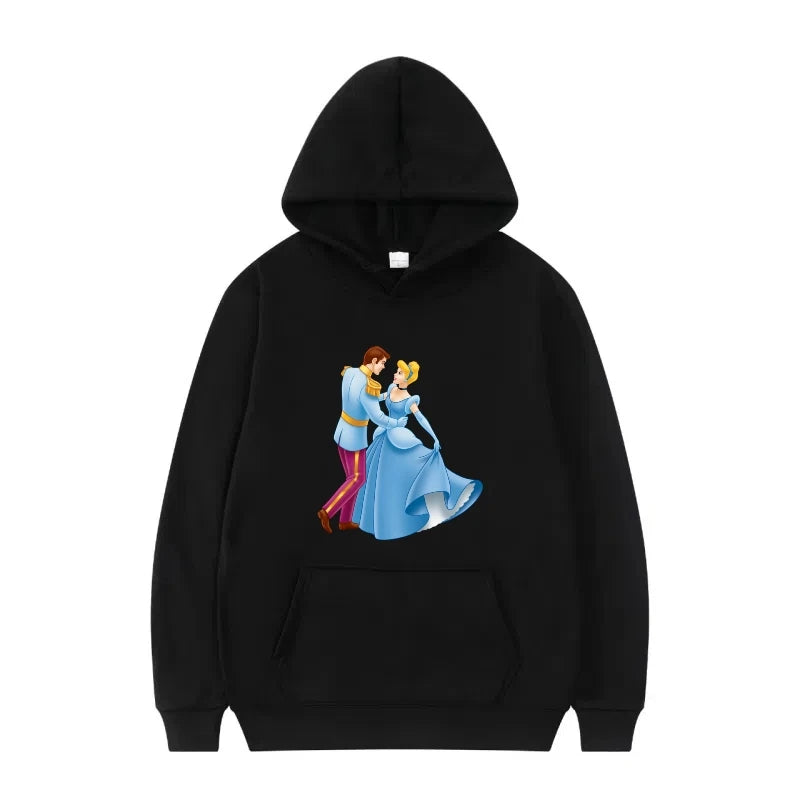 Disney Princess Graphic Hoodie | Y2K Sweet Style Long Sleeve Sweatshirt with Pockets for Women