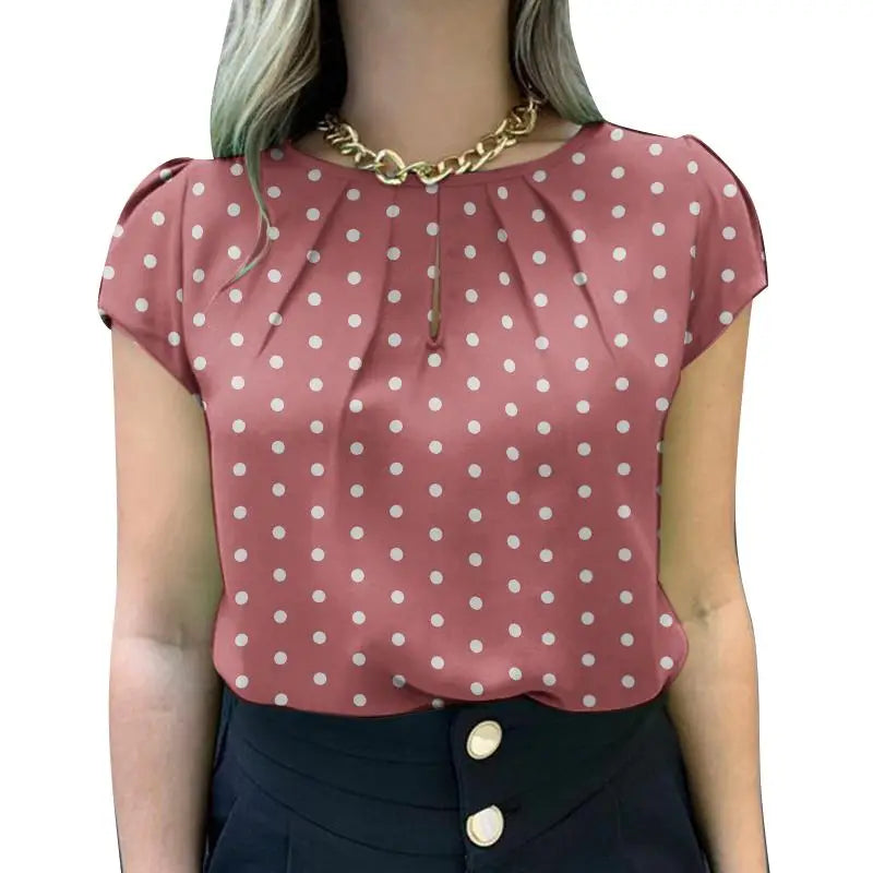 2024 Summer Tunic Top 🌸 ZANZEA Polka Dot Short Sleeve Blouse Women ✨