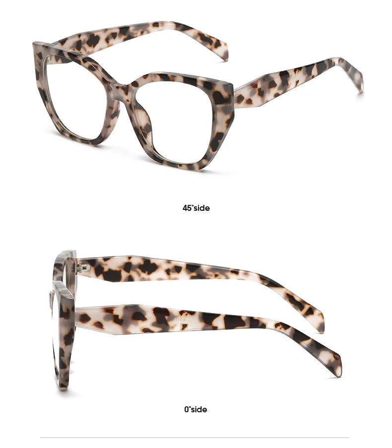 Luxury Cat Eye Myopia Glasses 👓 Tortoiseshell Oversize Anti-Blue Light