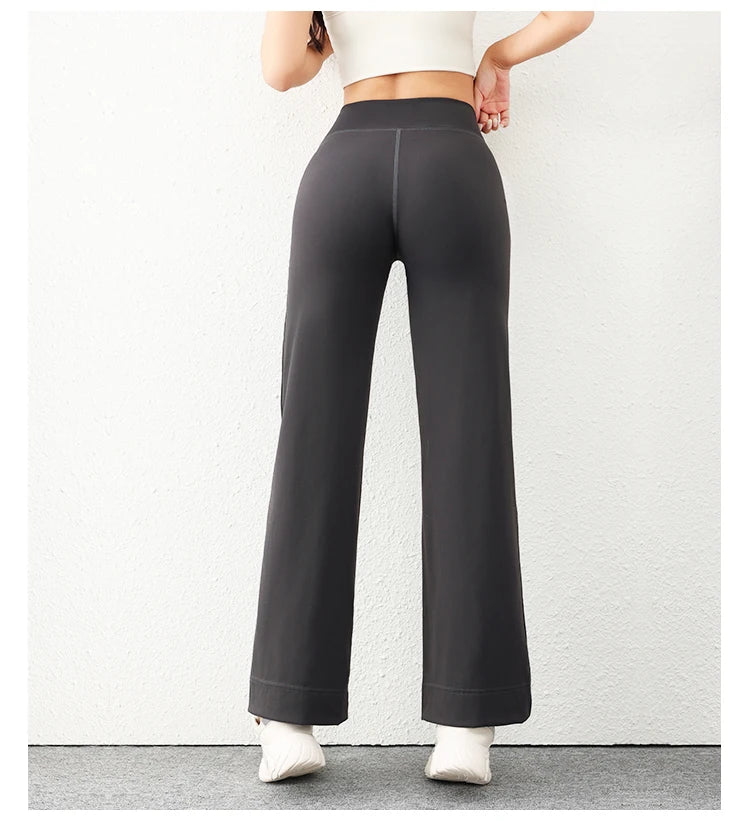 Women’s Loose Straight Sweatpants | Casual Wide Leg Running Pants | Drawstring Yoga Leggings with Side Pockets