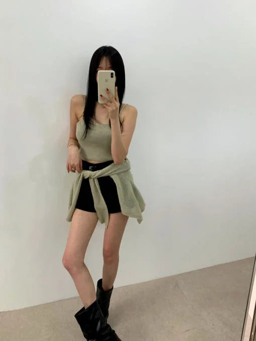Simple round Ne Button up Knit Sweater Strap Set Casual Sle Polyester Fiber Open Cardigan for Women Autumn Winter ential