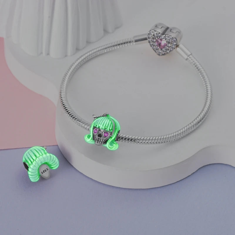 925 Sterling Silver Halloween Series Charms | Pumpkin, Witch, Skull & Candy Beads Fit Original Bracelet DIY Jewelry