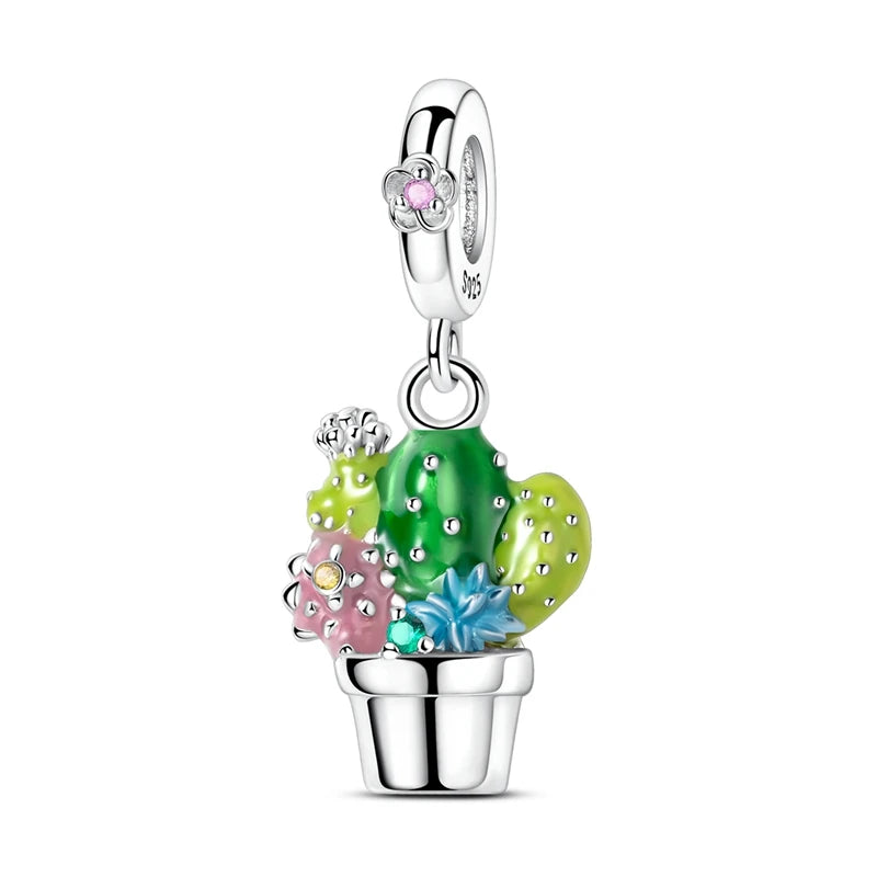 2025 925 Silver Daisy Tulip Pansy Flower Charms Bead | Fit 3mm Original Bracelets DIY Jewelry Gift