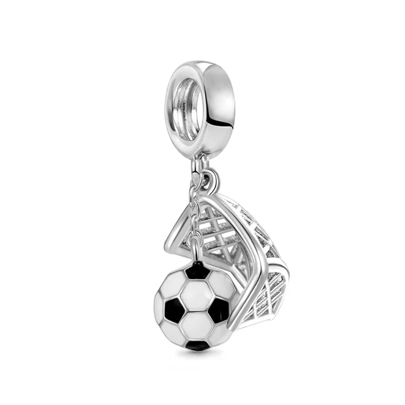 925 Sterling Silver Sports Charm Beads | Baseball & Football Pendant for Original Bracelets & Necklaces DIY Jewelry Gift for Women