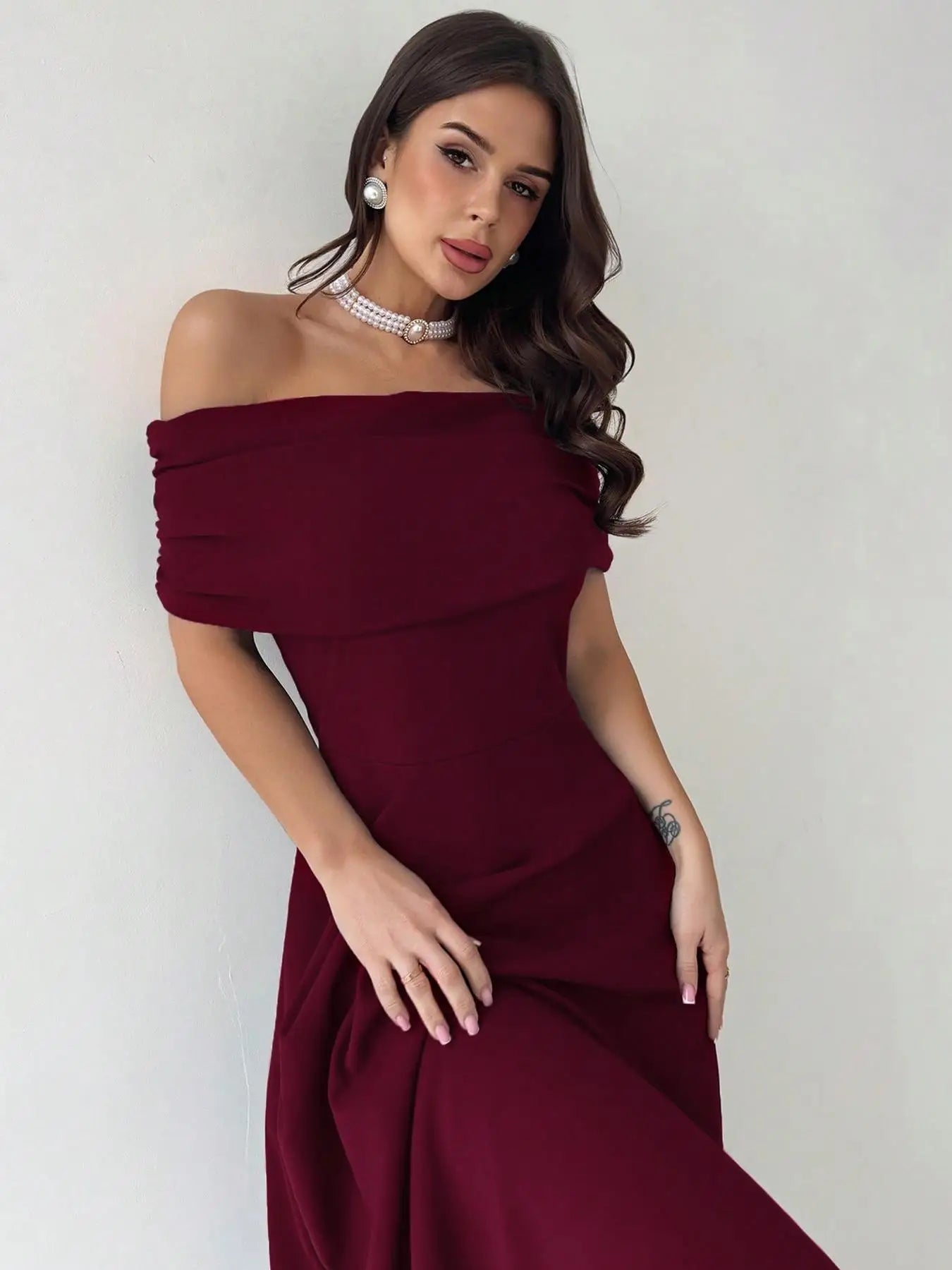 Women's Black Tie Dress 👗 Elegant Long Evening Gown 🌙 Semi-Formal Fitted Dress 🖤 Plain Pattern All Seasons Fashion Mode