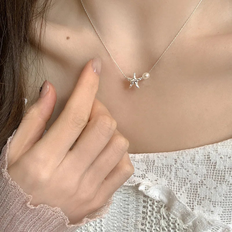 Trendy 925 Sterling Silver Pearl Pendant Necklace – Simple Elegant Jewelry for Women