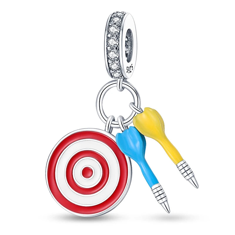 925 Silver Disney Christmas Charm Trio | Mickey Wreath Minnie Ice Skating Bead Pendant Fits Pandora Bracelet