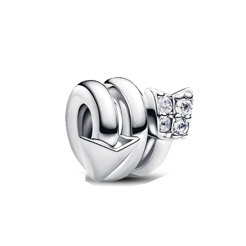 2025 New S925 Silver Spring Ball Bear Cross Pendant – DIY Bracelet Charm for Women