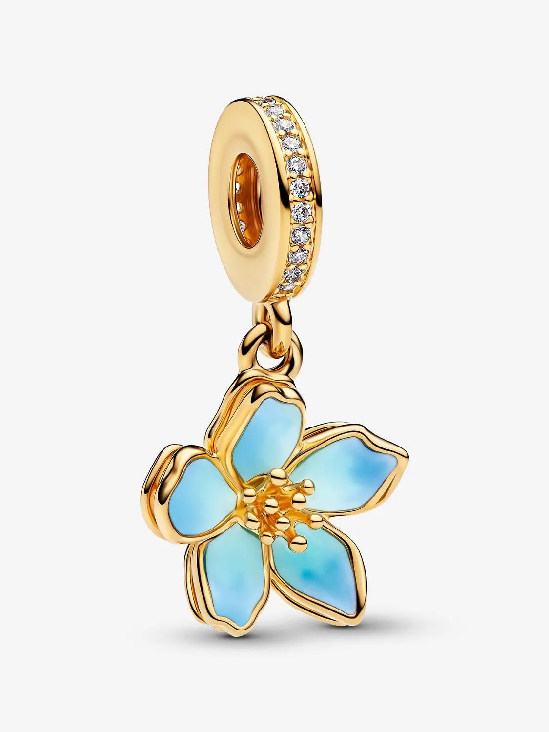 925 Sterling Silver Gold & Silver Cherry Blossom Bead Pendant | Fits Original Charm Bracelets | Sweet DIY Jewelry for Women