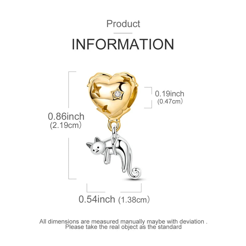 925 Sterling Silver Luminous Golden Firefly Charms | Sparkling Bee & Cat Dangle Beads Fit Original Bracelet DIY Jewelry Gift