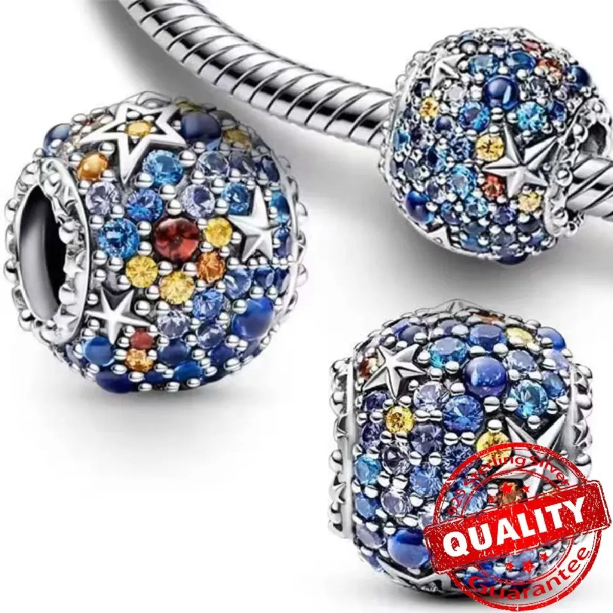 925 Sterling Silver Stars, Moon, Sun & Flower Dangle Earrings – DIY Bracelet Charms