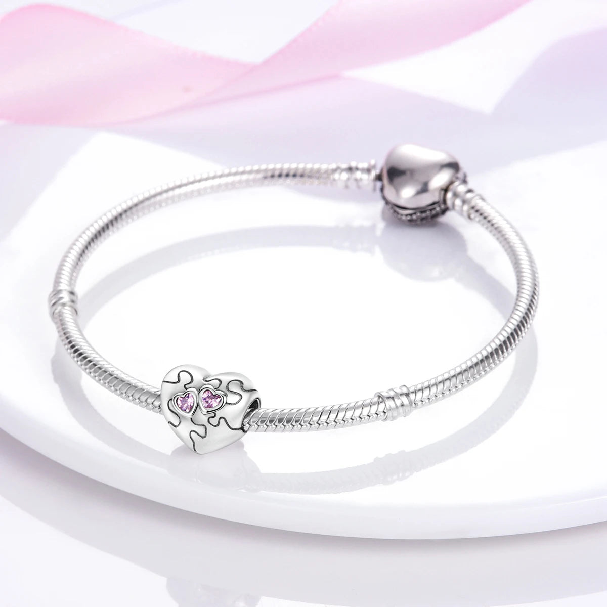 S925 Silver Heart Love Mom Infinity Charm | Dangle Bead Fit Bracelet Jewelry Mother’s Day Gift