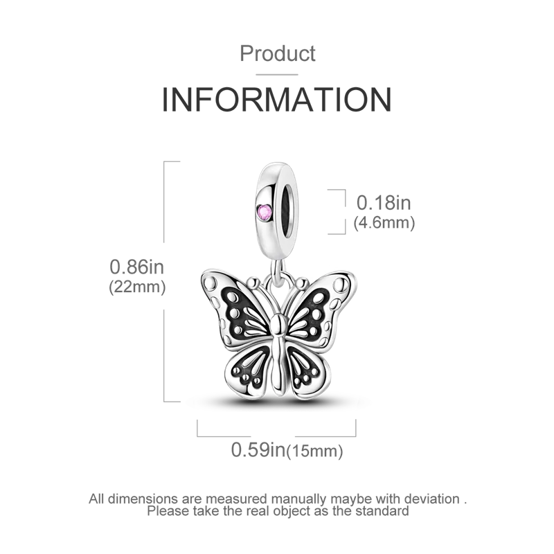 925 Sterling Silver Star, Moon & Heart Safety Chain | CZ Beads Angel Wing Charm for Original Bracelet DIY Jewelry