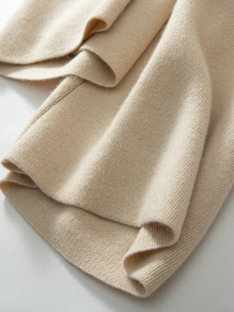 100% Cashmere High Waist Wide Leg Pants | Winter Warm Solid Trousers | Casual Korean Women’s Pants