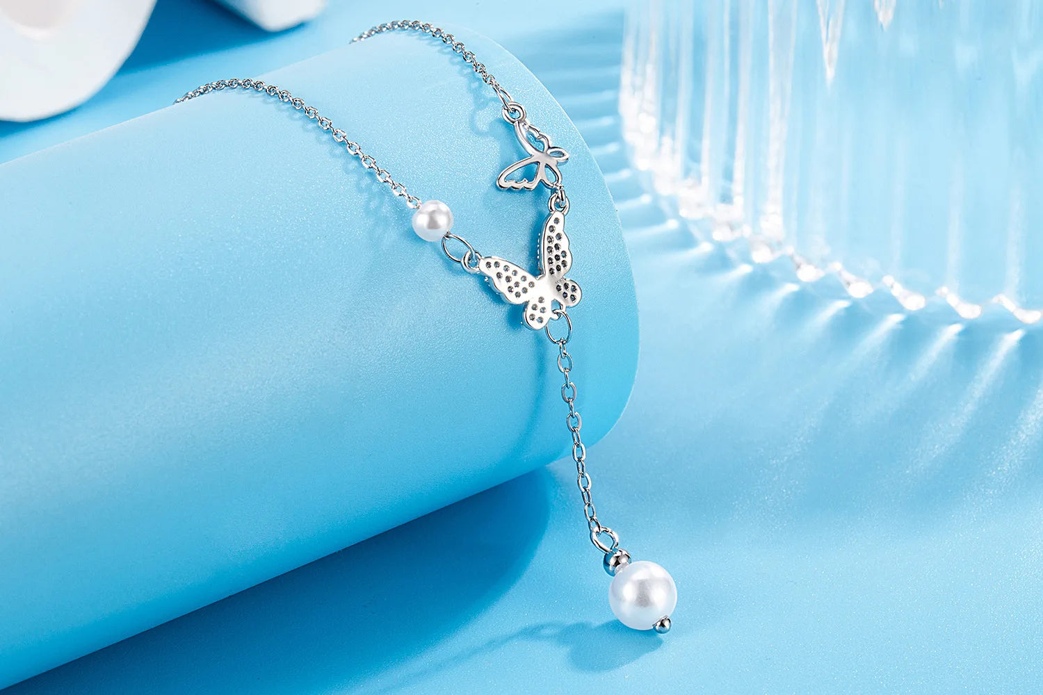 925 Sterling Silver Butterfly Pearl Necklace | Women’s Fashion Jewelry – Birthday & Wedding Gift
