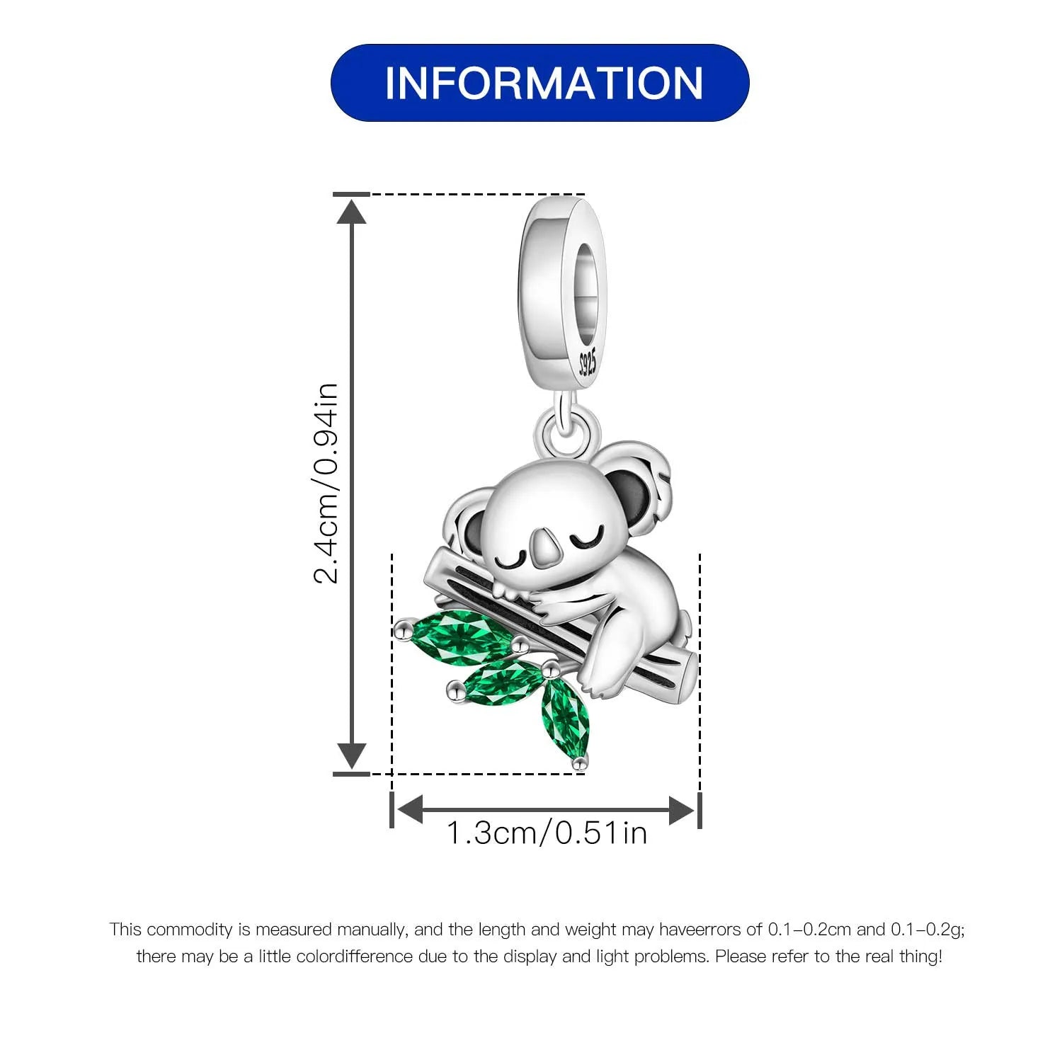 925 Sterling Silver Cute Raccoon Charm Bead | Animal Bracelet Decoration DIY Jewelry Birthday Gift