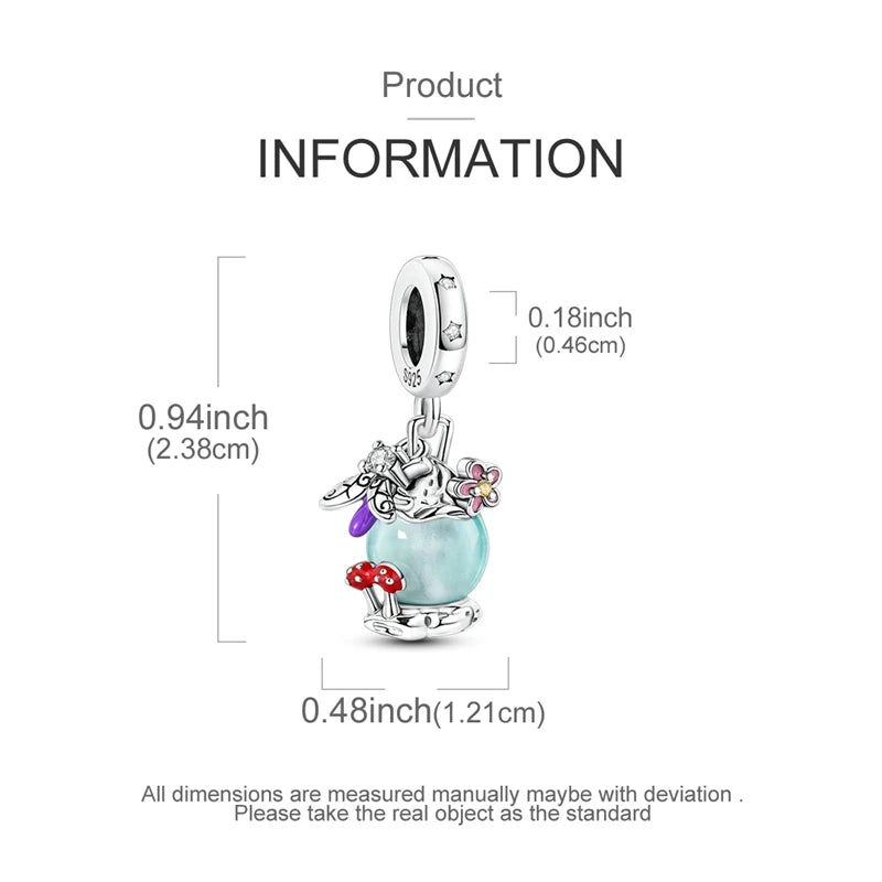 925 Sterling Silver Luminous Golden Firefly Charms | Sparkling Bee & Cat Dangle Beads Fit Original Bracelet DIY Jewelry Gift