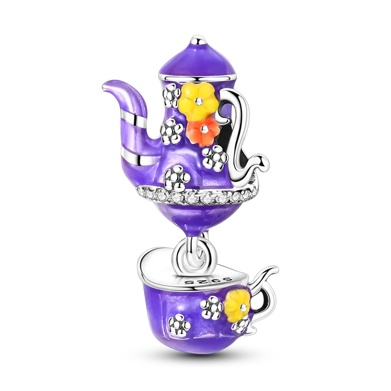 925 Sterling Silver Colorful CZ Zircon Dangle Charm | 2025 New Fashion Bead | Fits Pandora Bracelet | DIY Jewelry Gift