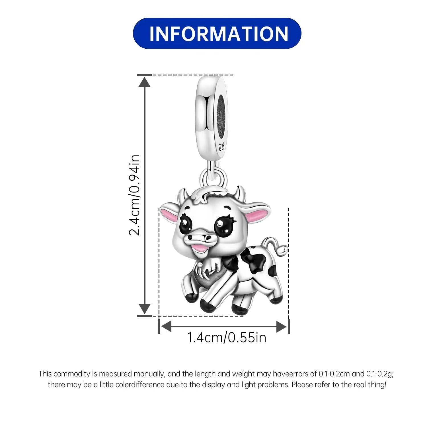 925 Sterling Silver Cute Raccoon Charm Bead | Animal Bracelet Decoration DIY Jewelry Birthday Gift