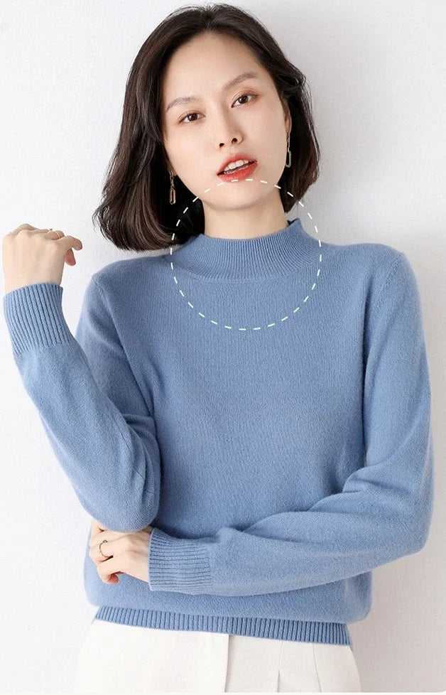 2025 Thick Warm Turtleneck Sweater for Women | Loose Fit Knitted Pullover | Autumn Winter Solid Color Jumper