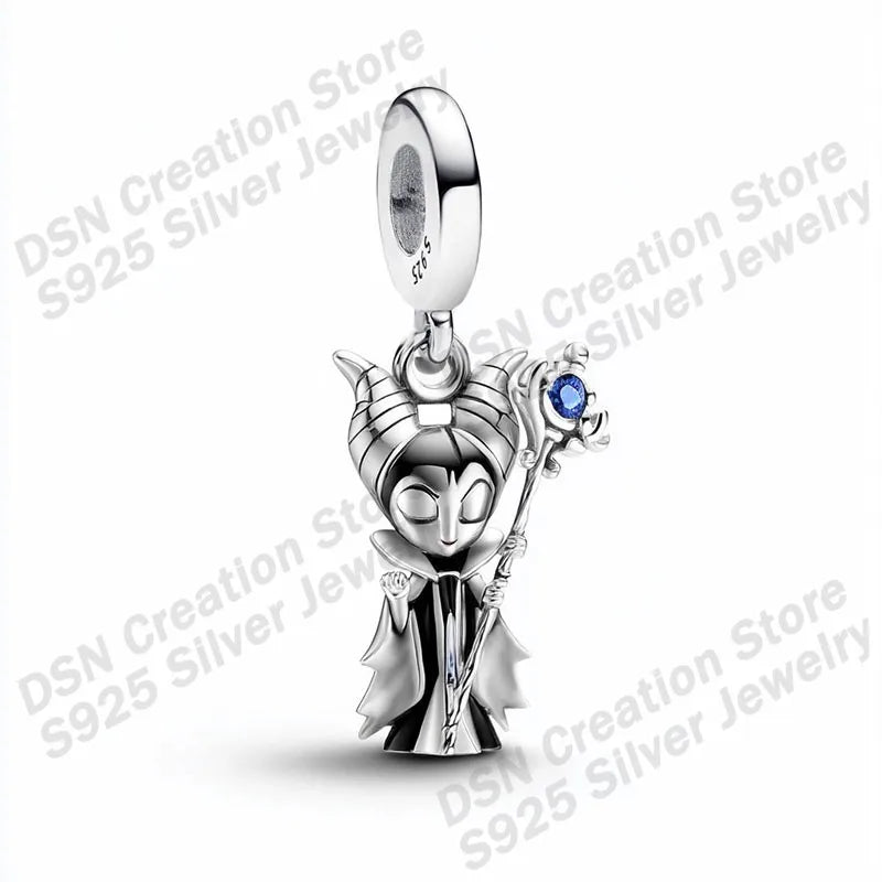 925 Sterling Silver Disney Charms | Stitch, Mickey & Cheshire Cat Beads for Original Bracelet Halloween Jewelry Gift