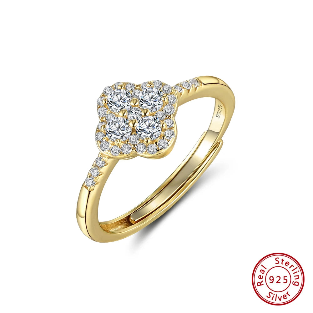 ORSA JEWELS 925 Sterling Silver Four-Leaf Clover Pendant Necklace with Premium Zirconia