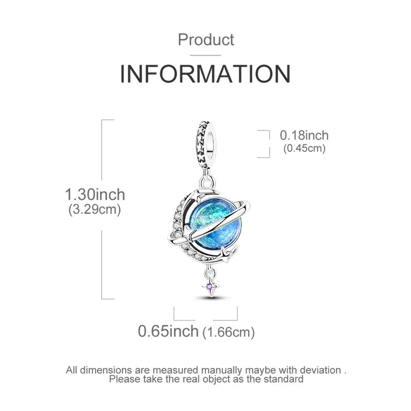 925 Sterling Silver Colorful CZ Zircon Dangle Charm | 2025 New Fashion Bead | Fits Pandora Bracelet | DIY Jewelry Gift