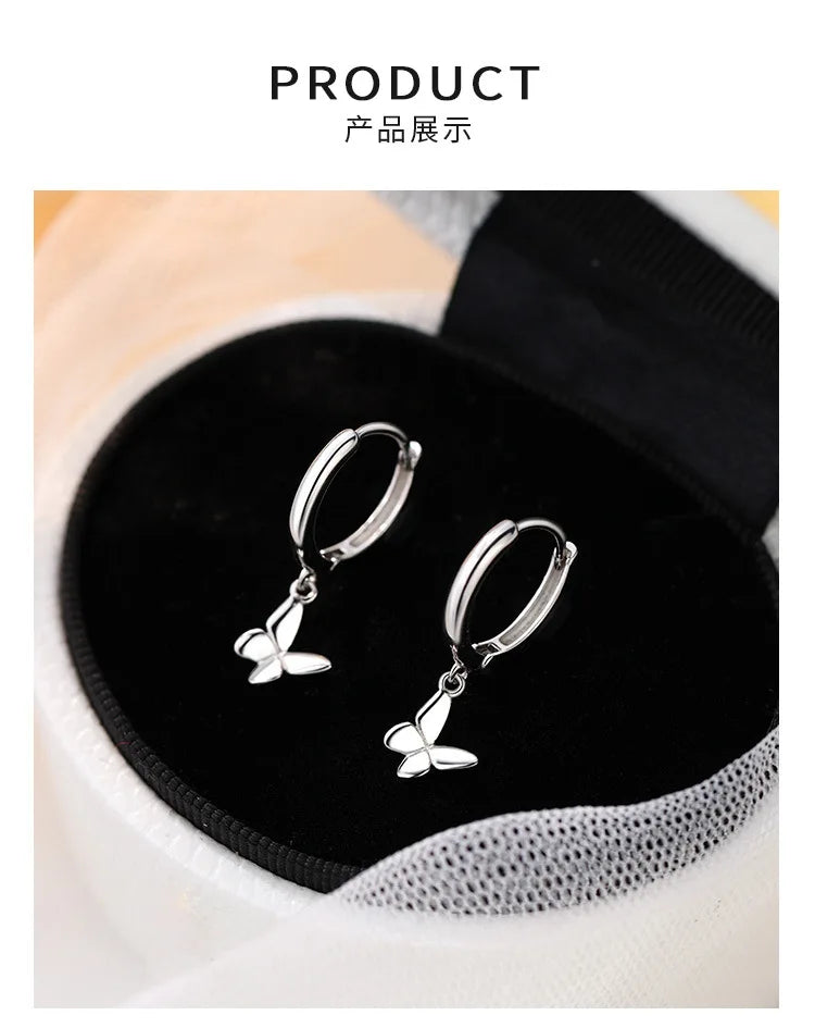 925 Sterling Silver Vintage Butterfly Earrings for Women – Trendy Hypoallergenic Party Jewelry Gift