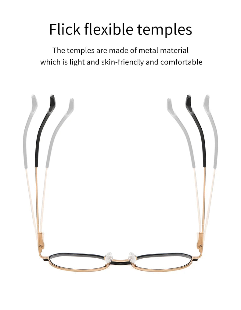 Women Round Blue Light Blocking Glasses 👓 Stylish Alloy Frame TB3201