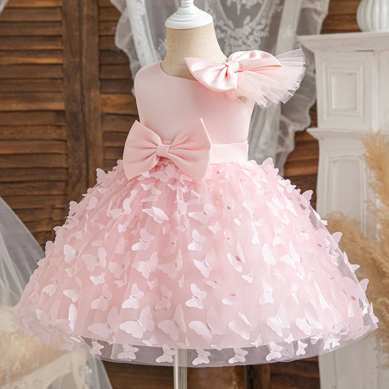 Hello Kitty Girls Princess Butterfly Dress – Toddler Birthday, Wedding & Christmas Party Luxury Gown for Kids