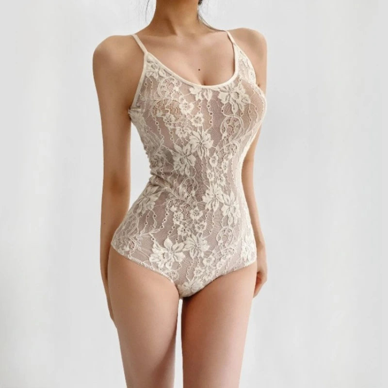 Sexy See-Through Lace Backless Bodysuit – Spaghetti Strap Slim Fit Romper Playsuit 🔥👗
