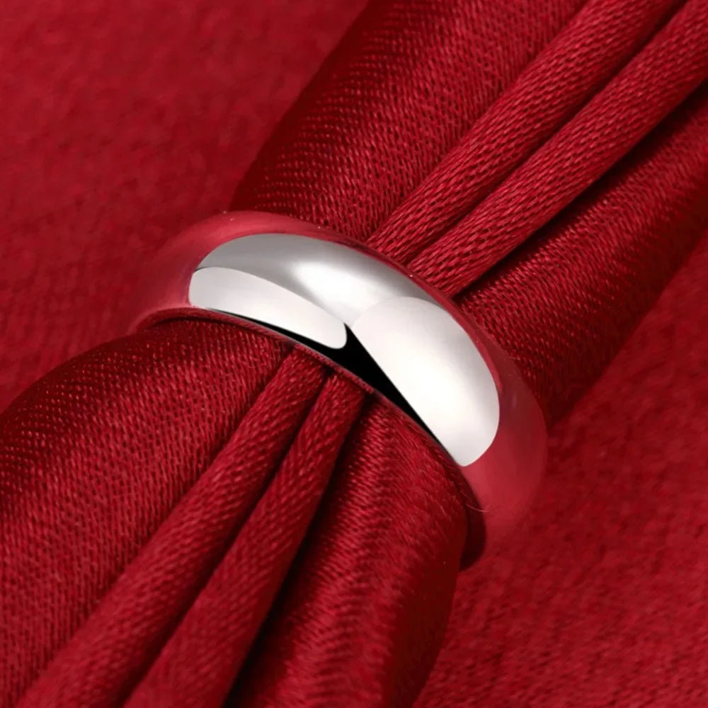 925 Sterling Silver Smooth Round Ring – Fashion Jewelry for Women, Sizes 5-11