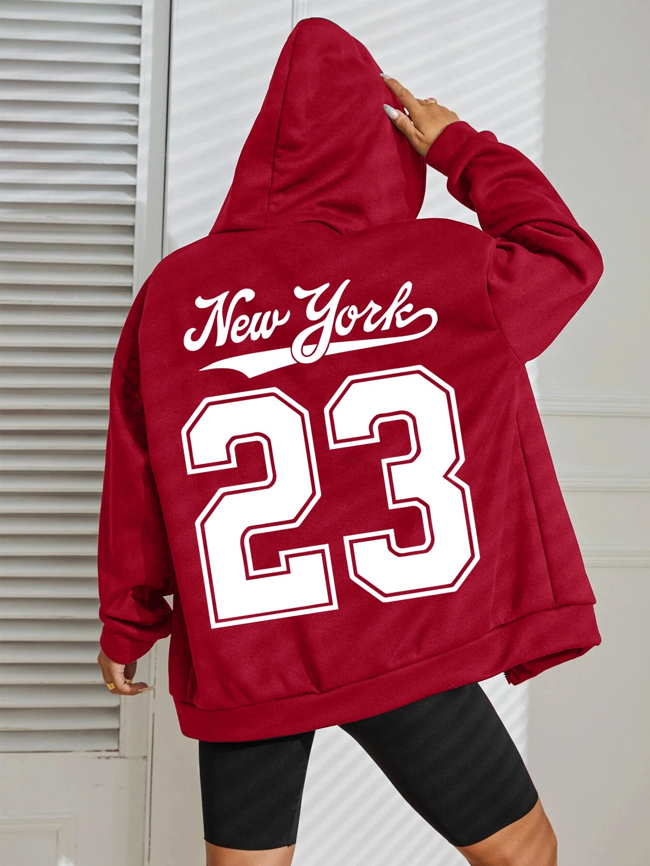 New York Number 23 Women’s Hoodie | Fleece Zipper Sweatshirt | Autumn Casual Sportswear Fashion Hoody