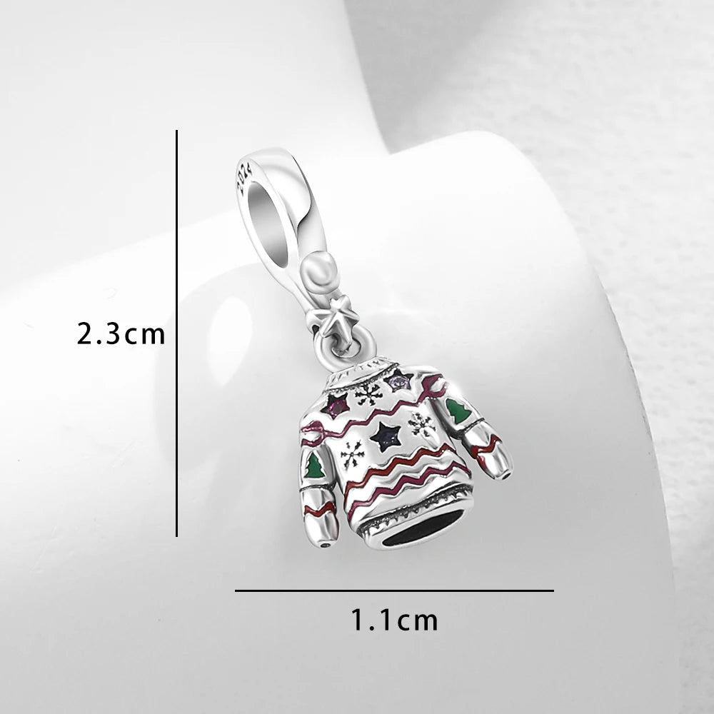 New 925 Sterling Silver Christmas Tree Snowflake Deer Sweater Charm | Fit Original Bracelet DIY Women Jewelry Gift