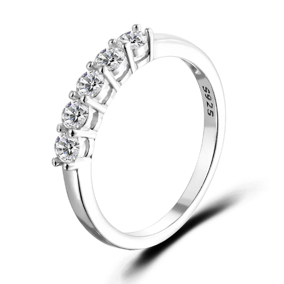 URMYLADY 0.5CT Moissanite Ring for Women – 925 Sterling Silver Wedding Band Stackable White Gold Ring