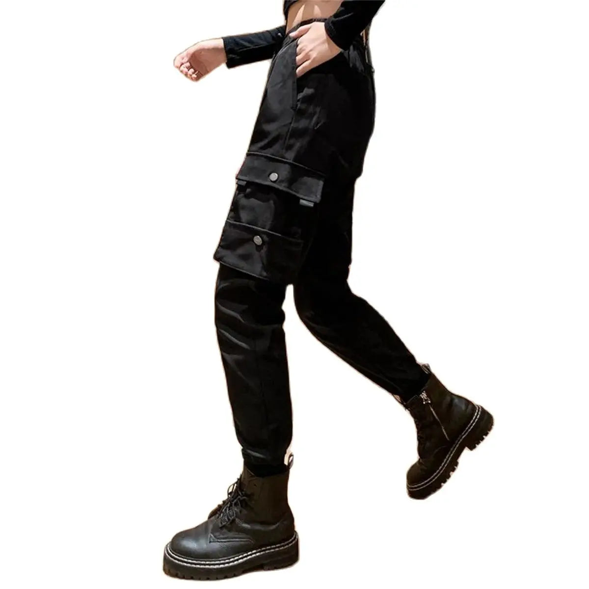 Fashion Korea Cargo Pants | Women’s High Waist Loose Baggy Tactical Sweatpants | Hip Hop Harajuku Joggers