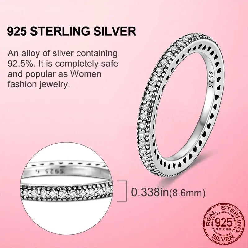925 Sterling Silver Cocktail Ring Set for Women | CZ Zircon Pave Bridal Wedding & Engagement Jewelry