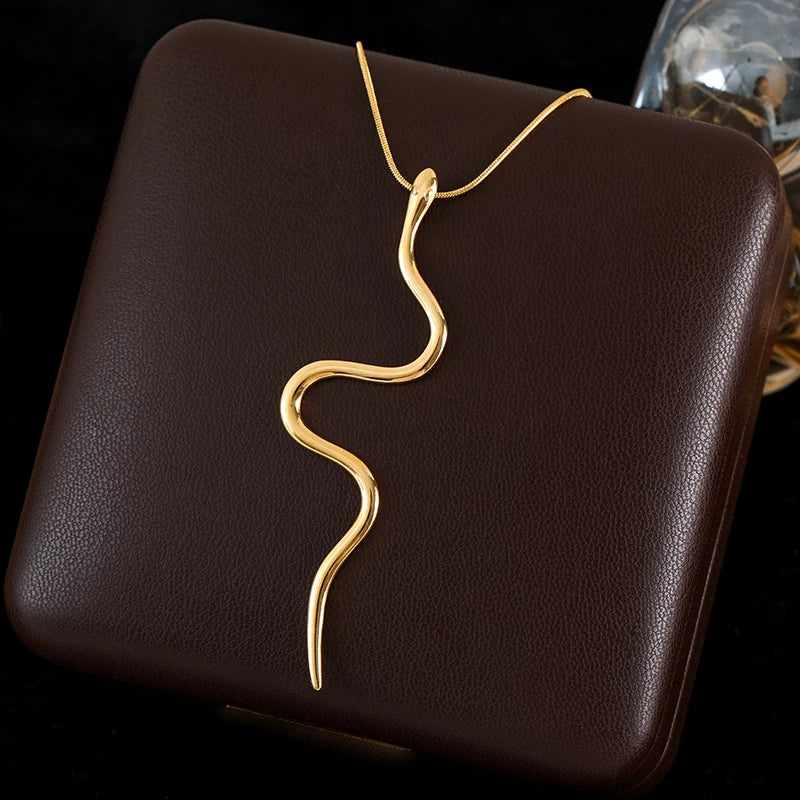 GANEMLY 316L Stainless Steel Water Drop Pendant Necklace – 18K Gold Plated Trendy Women’s Jewelry Gift