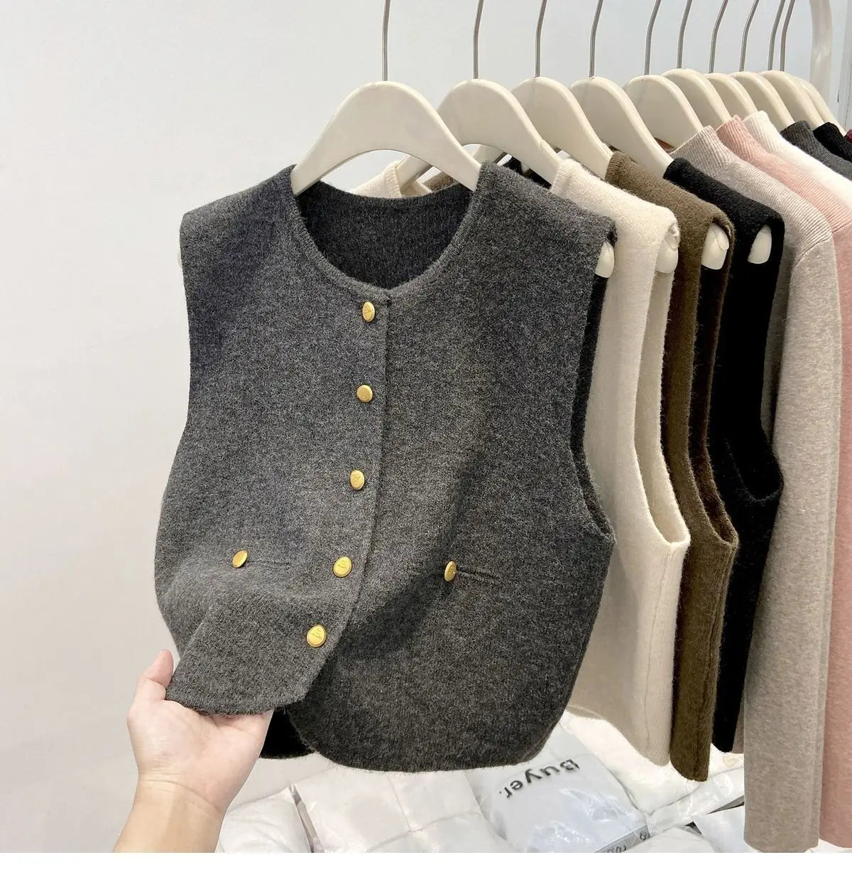 Women’s Knit Vest Cardigan Sweater | Sleeveless Button-Up Round Neck Casual Fashion Top