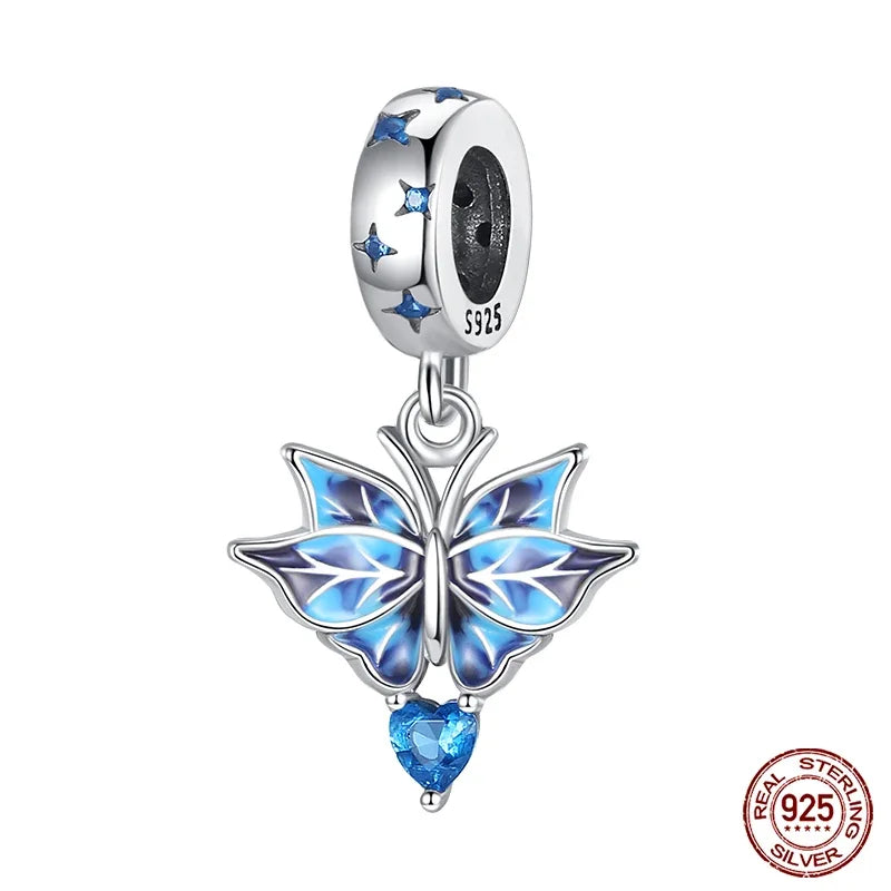 Fashion 925 Sterling Silver Colorful Butterfly Dragonfly Hummingbird Charms – Spring Series Beads Fit 925 DIY Bracelet