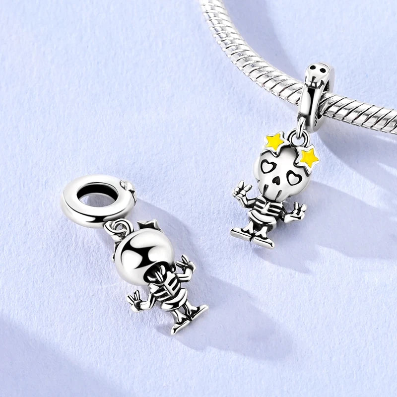 Original 925 Sterling Silver Charms – Mushroom, Unicorn, Wings & Pearl Beads for Women