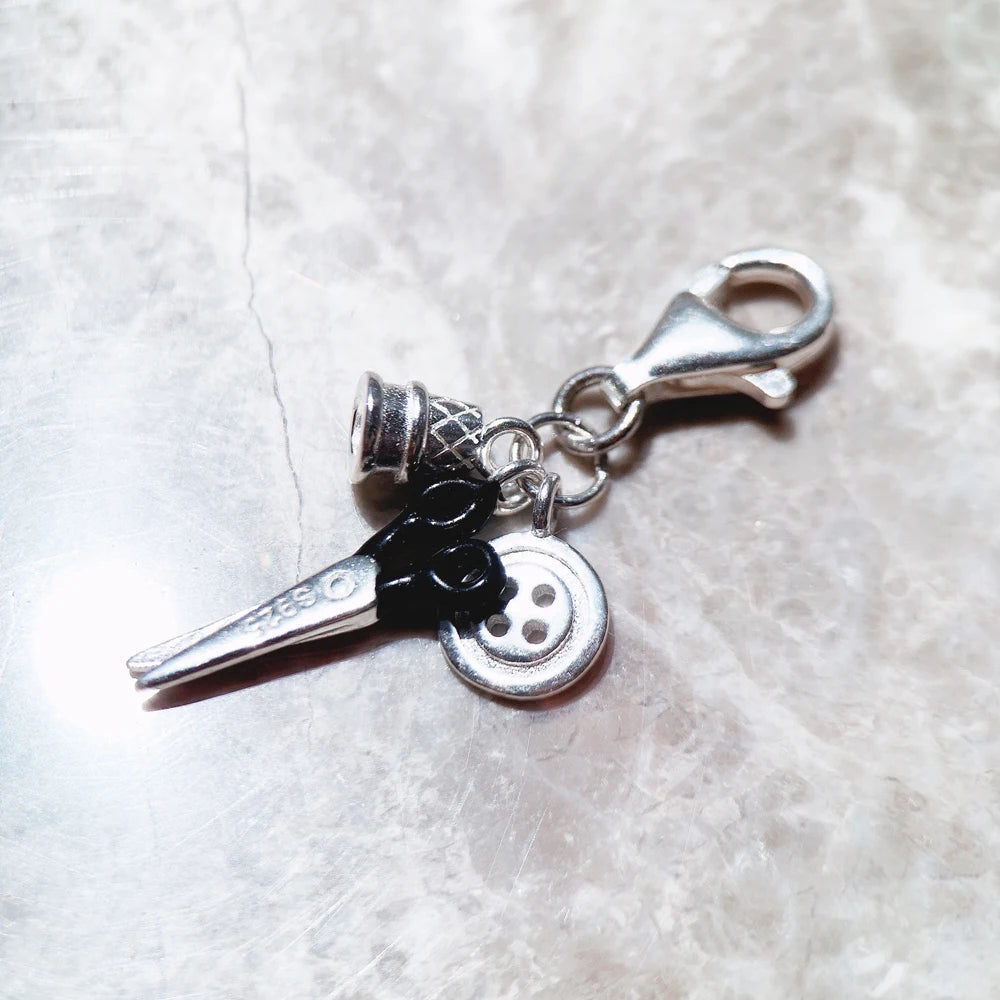 925 Sterling Silver Sewing Kit Charm Pendant | Fashion Jewelry Accessory | Unisex Gift