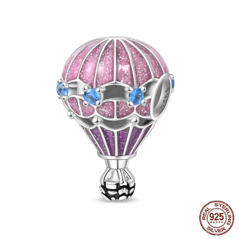 925 Sterling Silver Classic Purple Retro Heart Charm | Lotus Angel Beads for Bracelet & Necklace DIY Jewelry