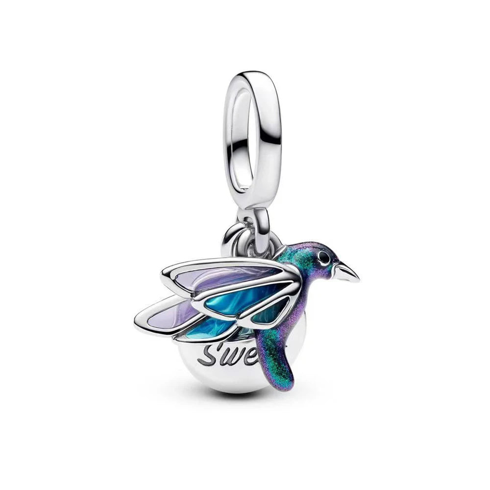 2025 New Butterfly, Dragonfly & Hummingbird Pendant Charm | 925 Silver Bracelet Jewelry for Women Gift