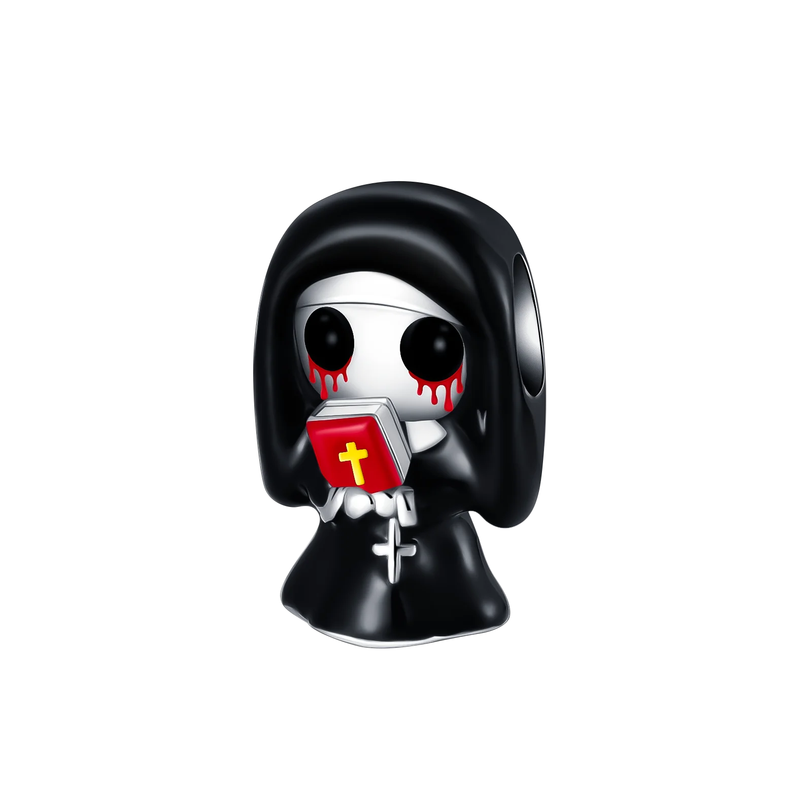 Original 925 Sterling Silver Horror Charms – Nun, Grim Reaper & Poison Apple Pendants for DIY Bracelet