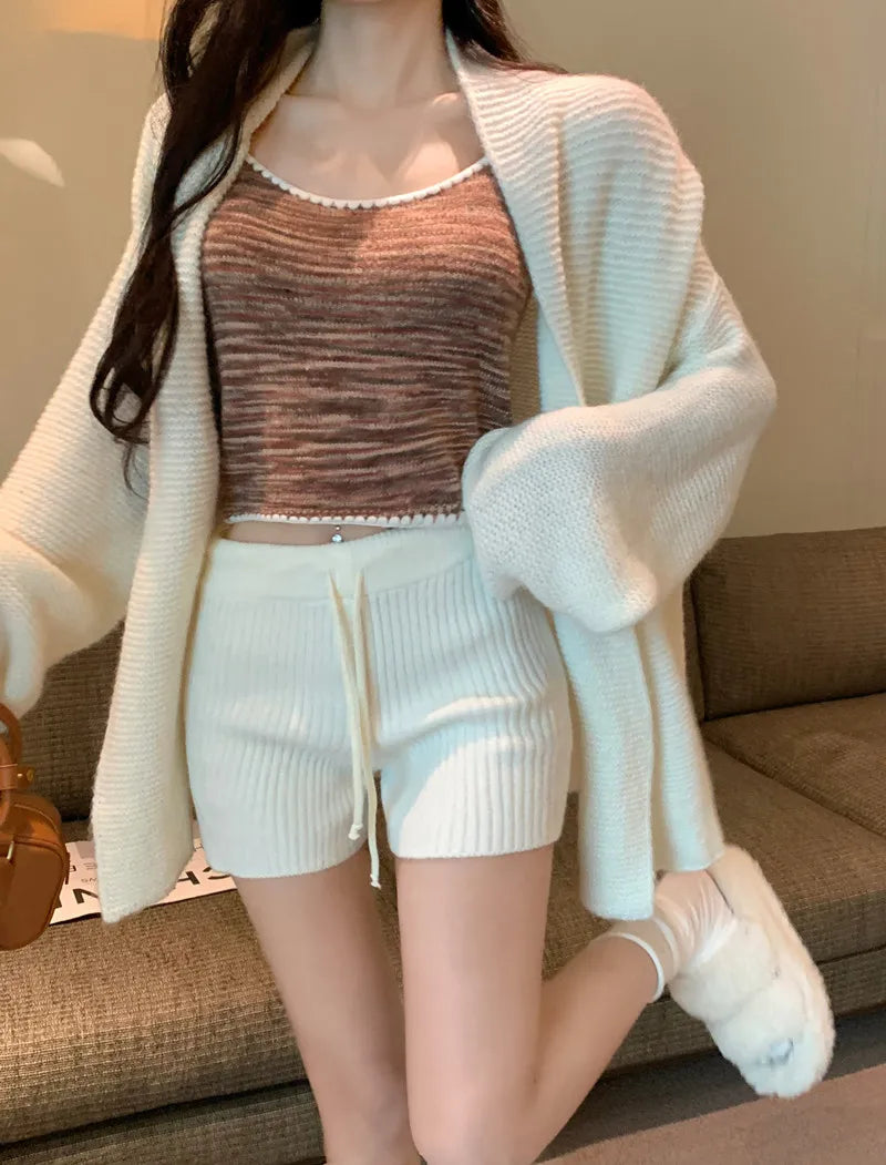 High Waist Knitted Wool Wide-Leg Pants for Women – Autumn Casual Straight Bootcut Trousers